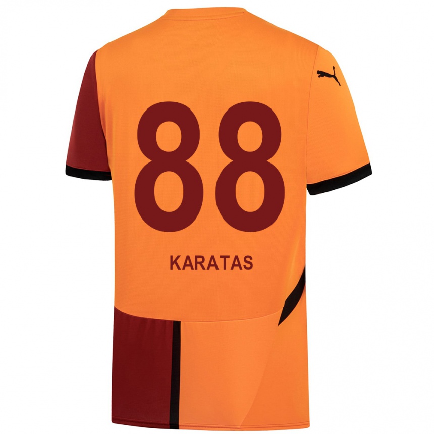 Férfi Labdarúgás Kazımcan Karataş #88 Sárga Piros Hazai Jersey 2024/25 Mez Póló Ing