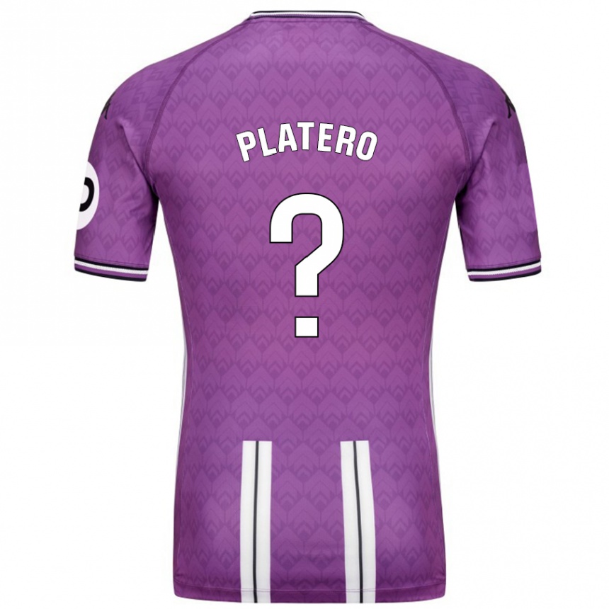 Férfi Labdarúgás Miguel Platero #0 Lila Fehér Hazai Jersey 2024/25 Mez Póló Ing