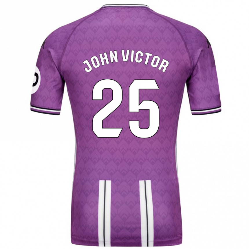 Férfi Labdarúgás John Victor #25 Lila Fehér Hazai Jersey 2024/25 Mez Póló Ing