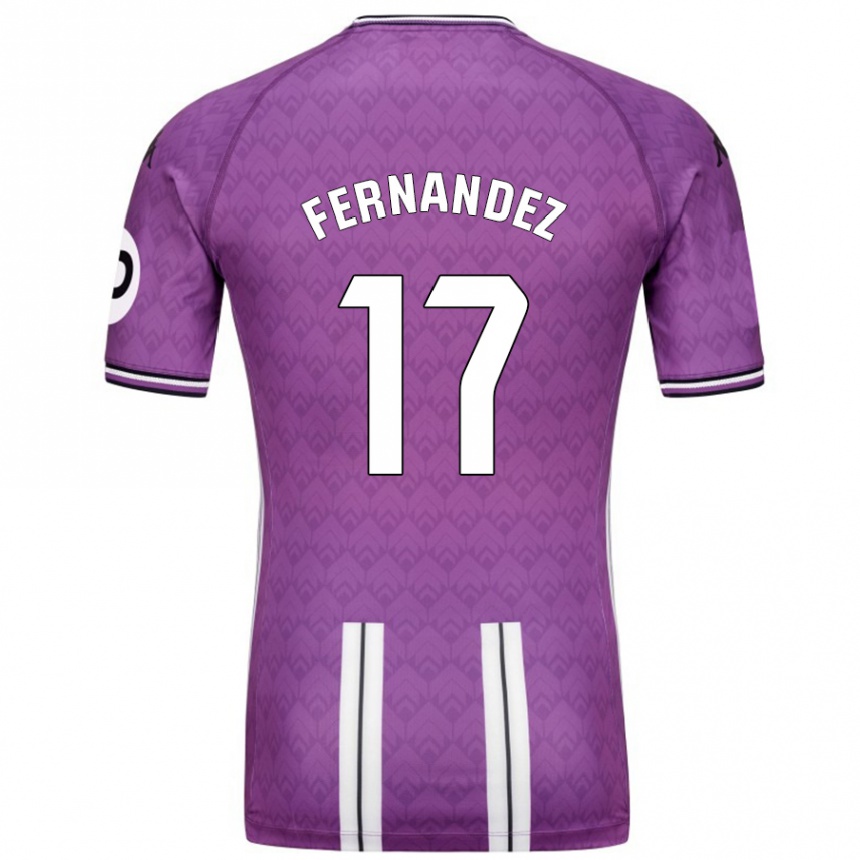 Férfi Labdarúgás Dani Fernández #17 Lila Fehér Hazai Jersey 2024/25 Mez Póló Ing