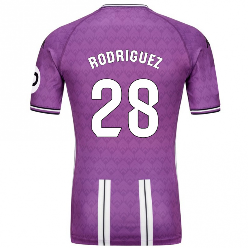 Férfi Labdarúgás Yago Rodríguez #28 Lila Fehér Hazai Jersey 2024/25 Mez Póló Ing