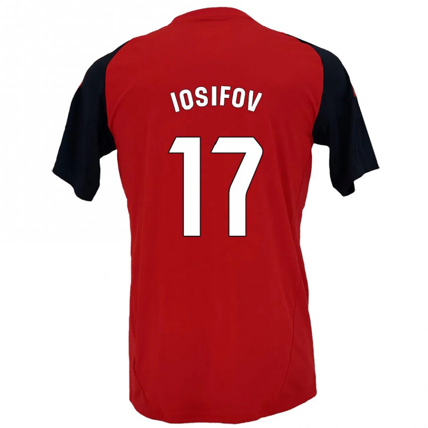 Férfi Labdarúgás Nikita Iosifov #17 Piros Fekete Hazai Jersey 2024/25 Mez Póló Ing