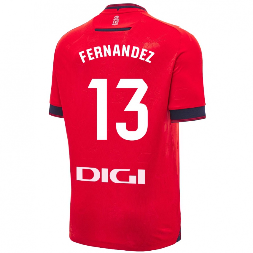 Férfi Labdarúgás Aitor Fernández #13 Piros Fehér Hazai Jersey 2024/25 Mez Póló Ing