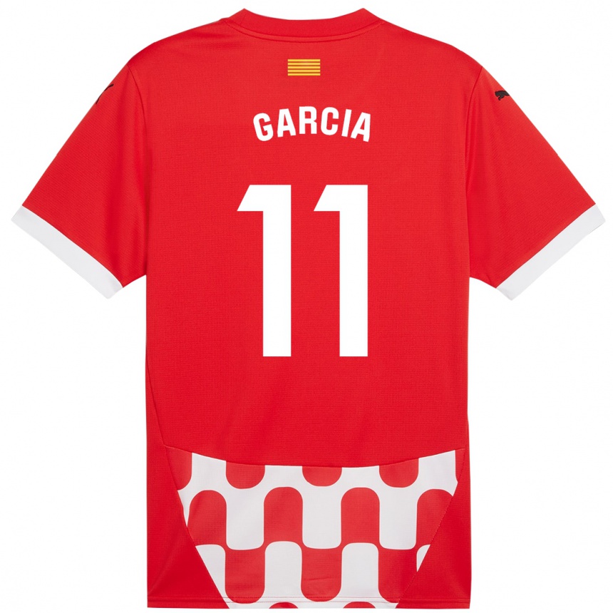 Férfi Labdarúgás Jastin García #11 Piros Fehér Hazai Jersey 2024/25 Mez Póló Ing