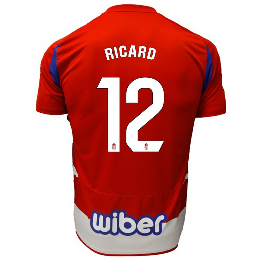 Férfi Labdarúgás Ricard Sanchez #12 Piros Fehér Kék Hazai Jersey 2024/25 Mez Póló Ing