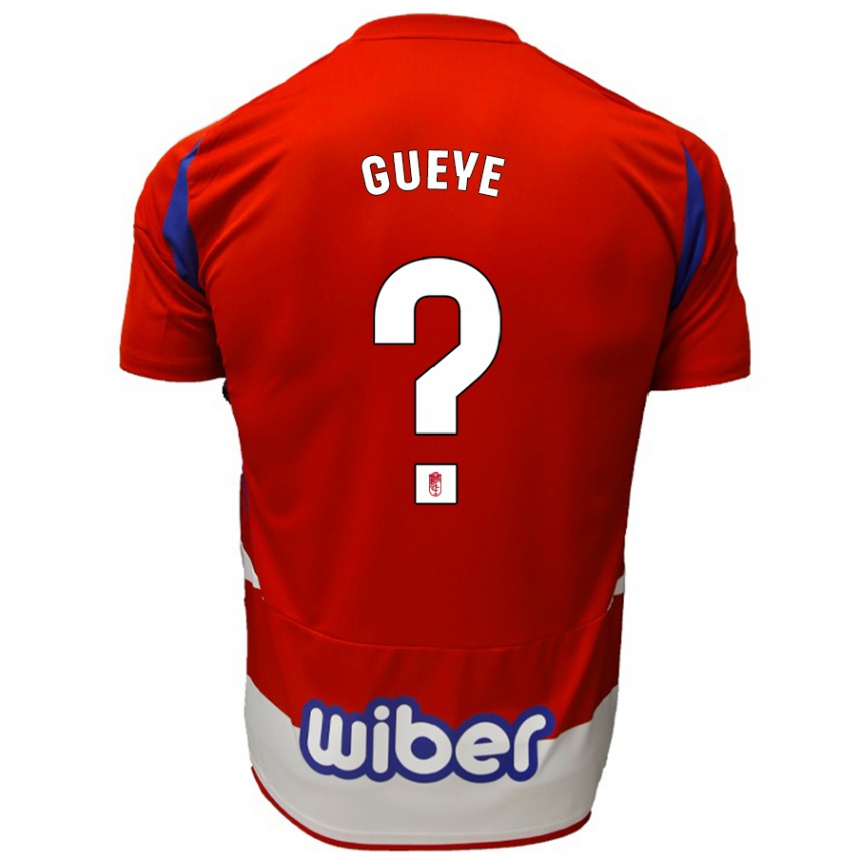 Férfi Labdarúgás David Gueye #0 Piros Fehér Kék Hazai Jersey 2024/25 Mez Póló Ing