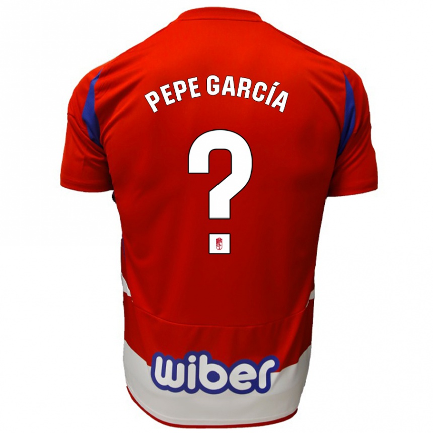 Férfi Labdarúgás Pepe García #0 Piros Fehér Kék Hazai Jersey 2024/25 Mez Póló Ing