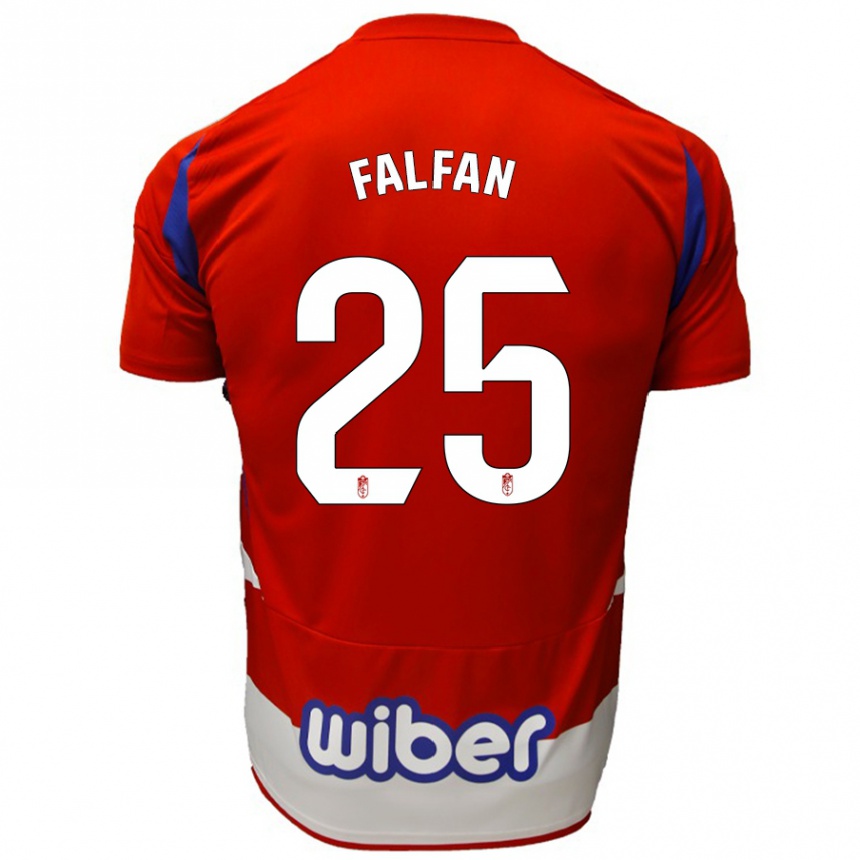 Férfi Labdarúgás Daiana Falfán #25 Piros Fehér Kék Hazai Jersey 2024/25 Mez Póló Ing