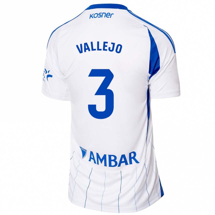 Férfi Labdarúgás Jaime Vallejo #3 Piros Fehér Hazai Jersey 2024/25 Mez Póló Ing