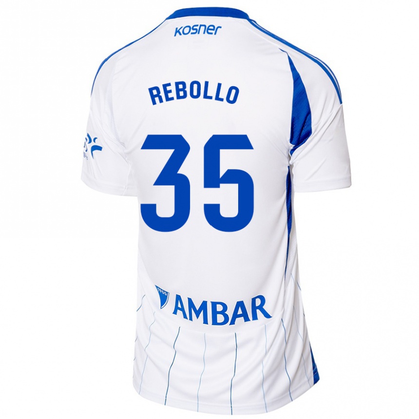 Férfi Labdarúgás Dani Rebollo #35 Piros Fehér Hazai Jersey 2024/25 Mez Póló Ing