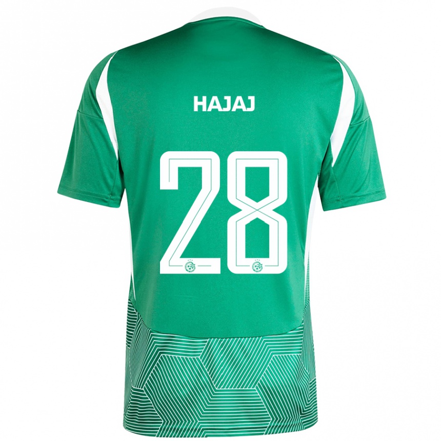 Férfi Labdarúgás Ilay Hajaj #28 Zöld Fehér Hazai Jersey 2024/25 Mez Póló Ing