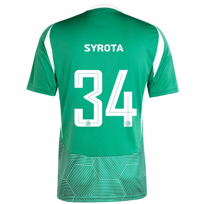 Férfi Labdarúgás Oleksandr Syrota #34 Zöld Fehér Hazai Jersey 2024/25 Mez Póló Ing