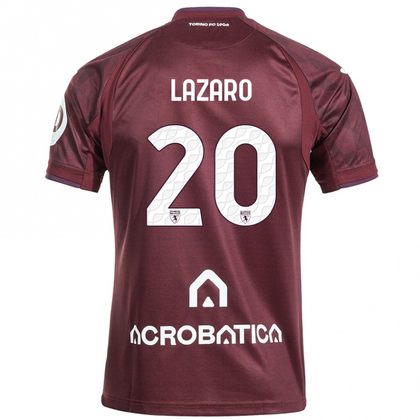 Férfi Labdarúgás Valentino Lazaro #20 Barna Fehér Hazai Jersey 2024/25 Mez Póló Ing