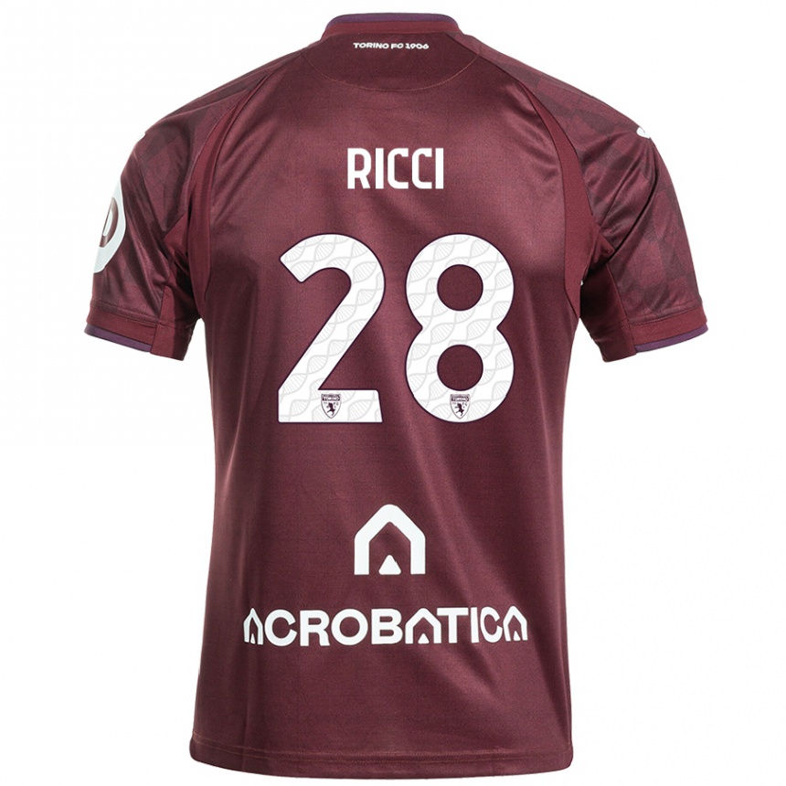 Férfi Labdarúgás Samuele Ricci #28 Barna Fehér Hazai Jersey 2024/25 Mez Póló Ing