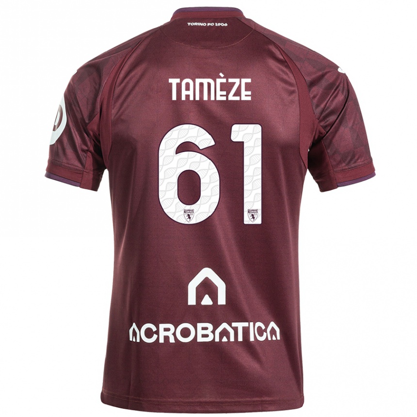 Férfi Labdarúgás Adrien Tamèze #61 Barna Fehér Hazai Jersey 2024/25 Mez Póló Ing