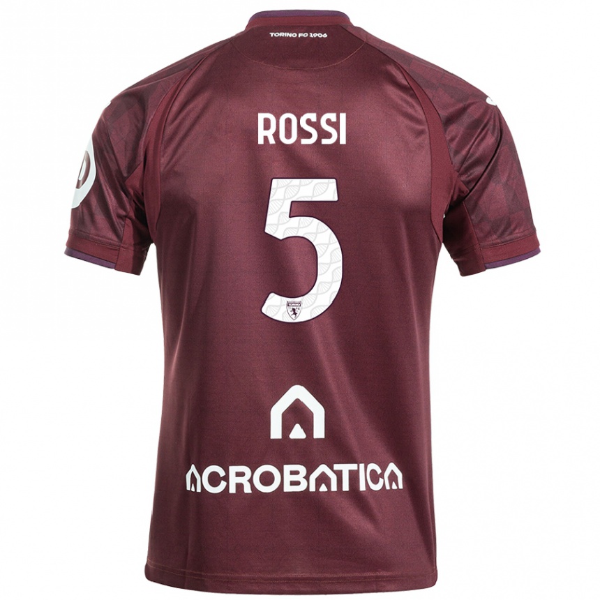 Férfi Labdarúgás Simone Rossi #5 Barna Fehér Hazai Jersey 2024/25 Mez Póló Ing