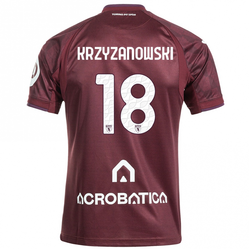 Férfi Labdarúgás Jakub Krzyzanowski #18 Barna Fehér Hazai Jersey 2024/25 Mez Póló Ing