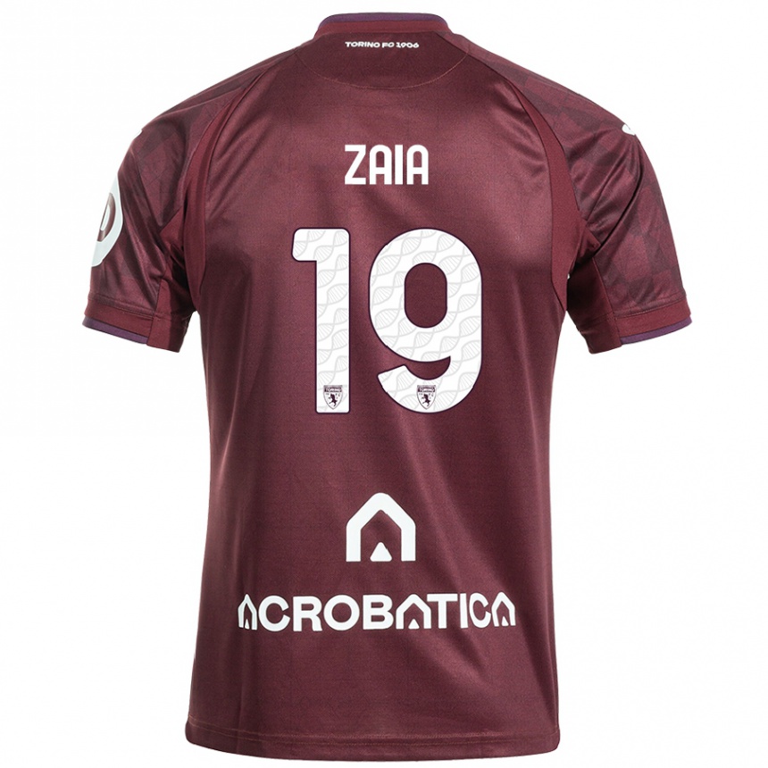 Férfi Labdarúgás Edoardo Zaia #19 Barna Fehér Hazai Jersey 2024/25 Mez Póló Ing