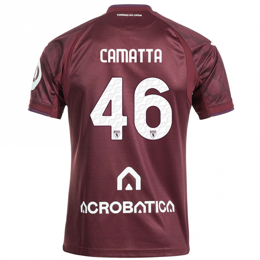 Férfi Labdarúgás Alessandro Camatta #46 Barna Fehér Hazai Jersey 2024/25 Mez Póló Ing