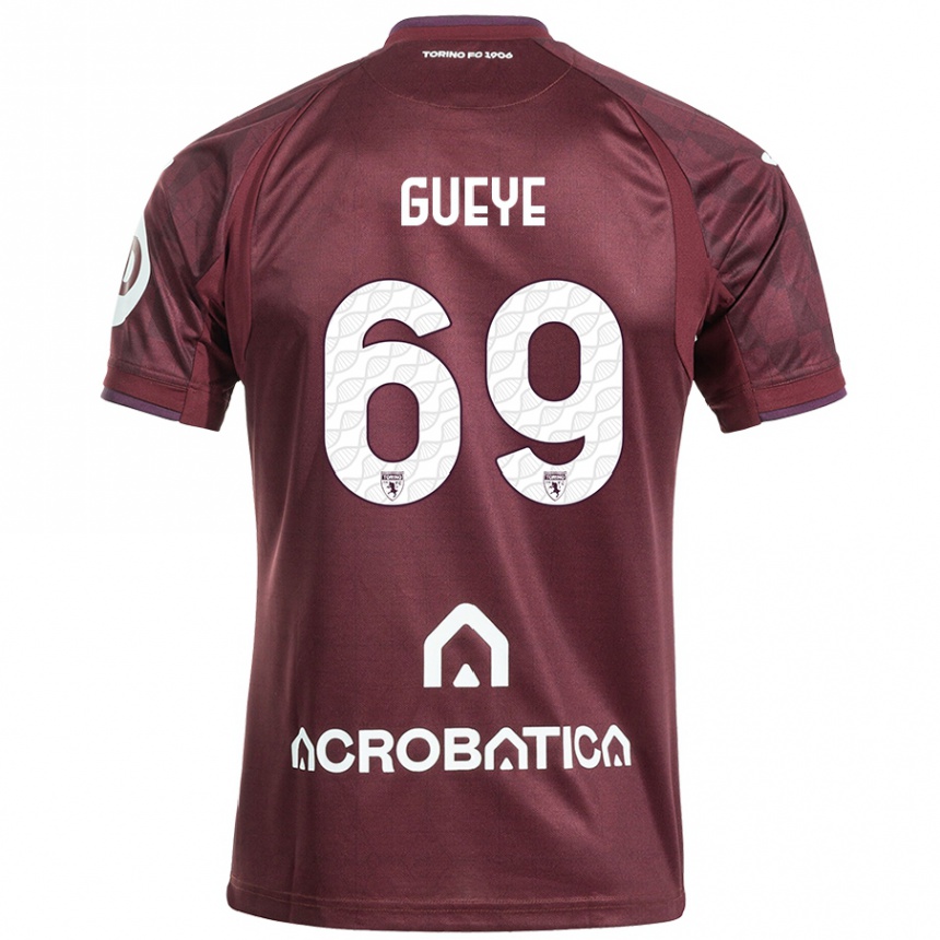 Férfi Labdarúgás Ousmane Gueye #69 Barna Fehér Hazai Jersey 2024/25 Mez Póló Ing