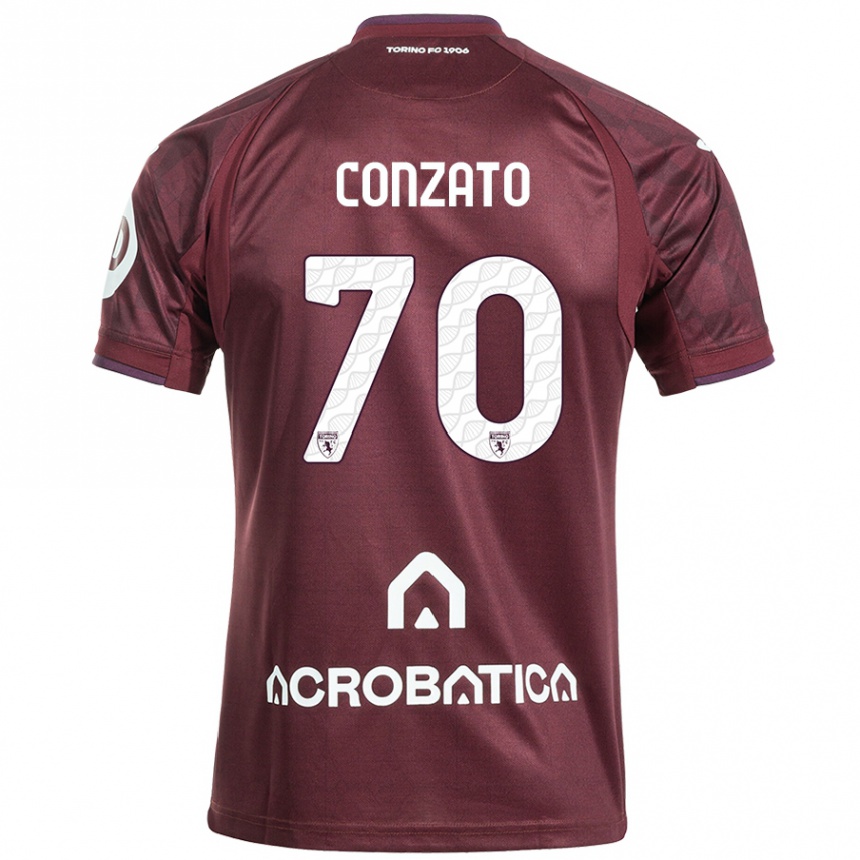 Férfi Labdarúgás Filippo Conzato #70 Barna Fehér Hazai Jersey 2024/25 Mez Póló Ing