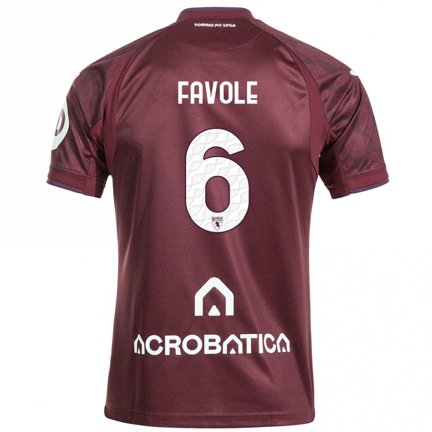 Férfi Labdarúgás Stefania Favole #6 Barna Fehér Hazai Jersey 2024/25 Mez Póló Ing