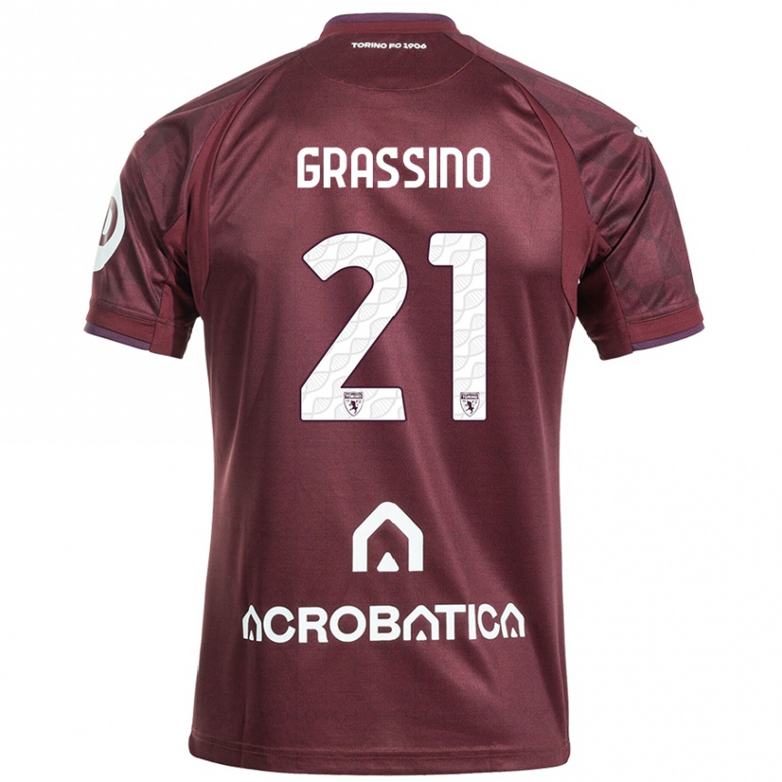 Férfi Labdarúgás Giulia Grassino #21 Barna Fehér Hazai Jersey 2024/25 Mez Póló Ing