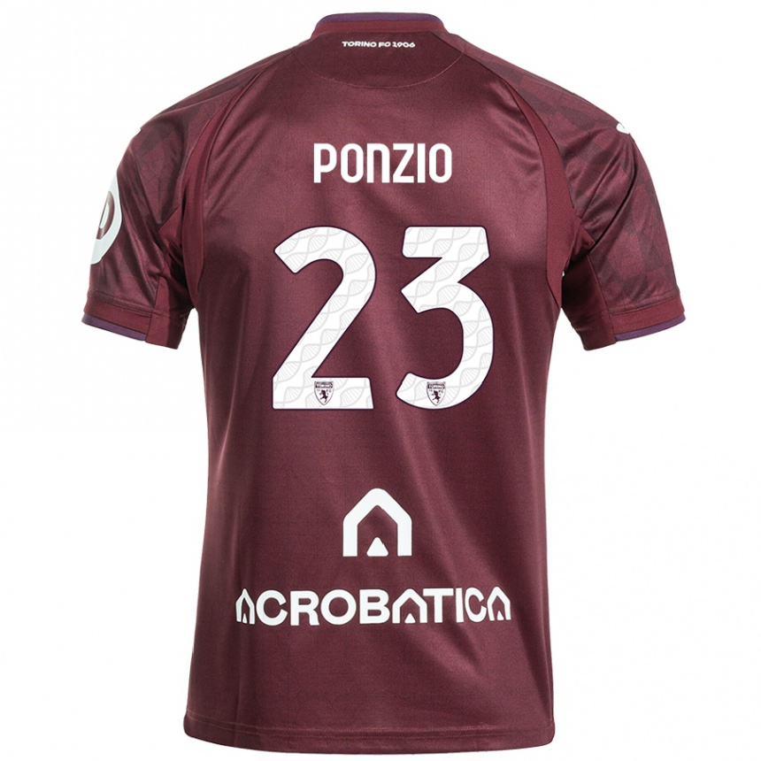 Férfi Labdarúgás Erika Ponzio #23 Barna Fehér Hazai Jersey 2024/25 Mez Póló Ing