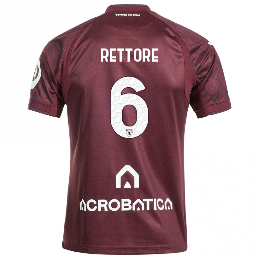 Férfi Labdarúgás Mirko Rettore #6 Barna Fehér Hazai Jersey 2024/25 Mez Póló Ing