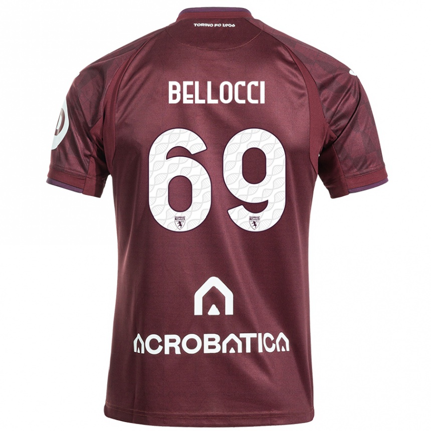 Férfi Labdarúgás Andrea Bellocci #69 Barna Fehér Hazai Jersey 2024/25 Mez Póló Ing