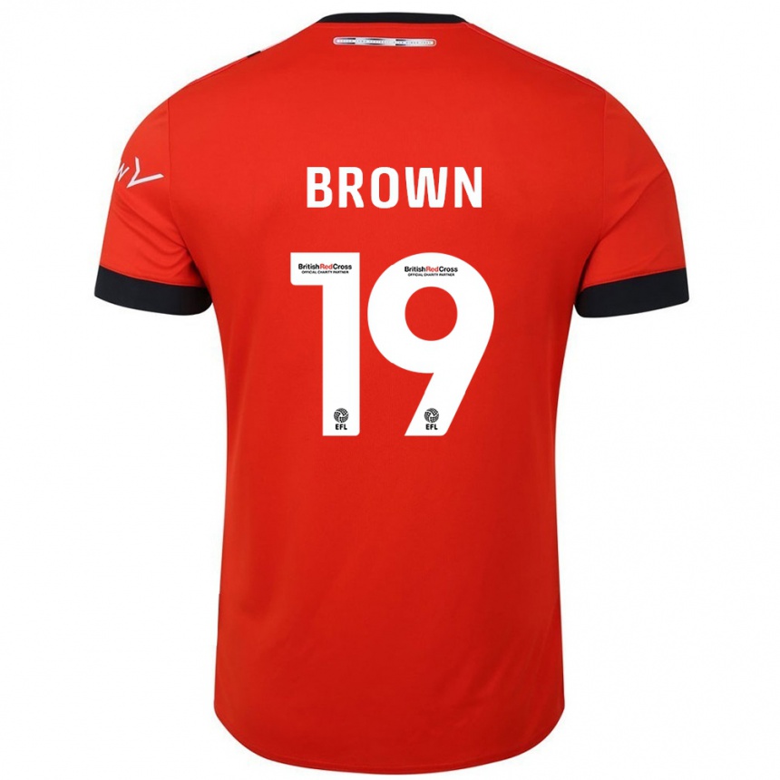 Férfi Labdarúgás Jacob Brown #19 Narancssárga Fekete Hazai Jersey 2024/25 Mez Póló Ing