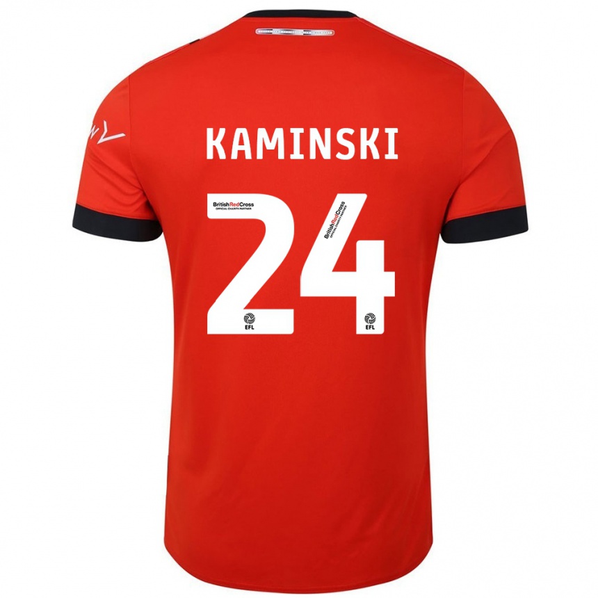 Férfi Labdarúgás Thomas Kaminski #24 Narancssárga Fekete Hazai Jersey 2024/25 Mez Póló Ing