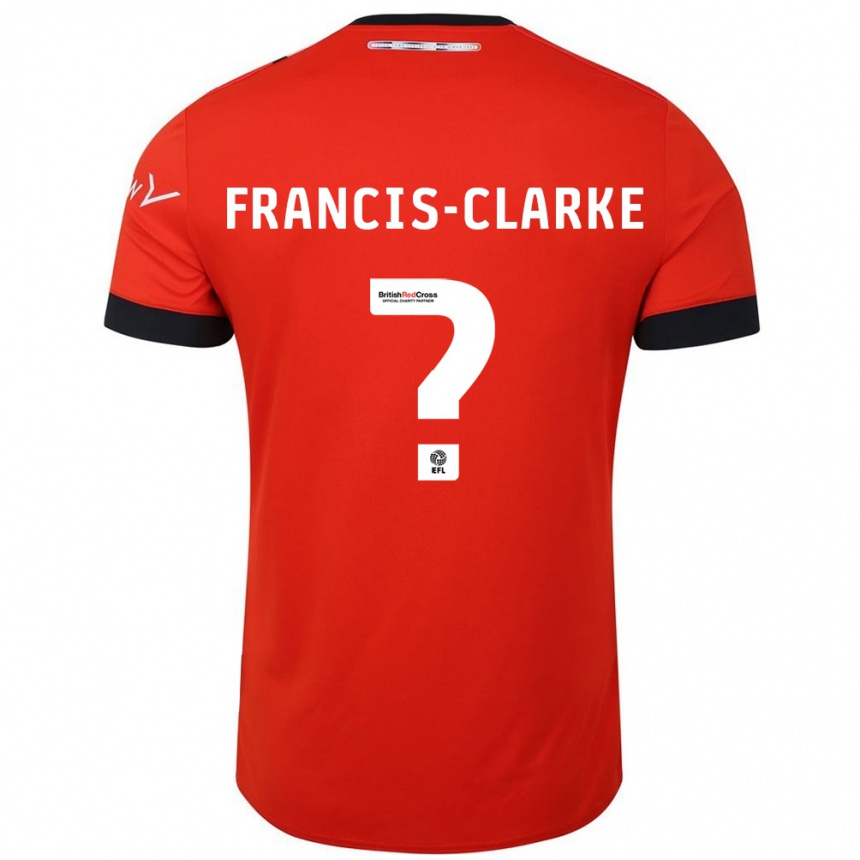 Férfi Labdarúgás Aidan Francis-Clarke #0 Narancssárga Fekete Hazai Jersey 2024/25 Mez Póló Ing