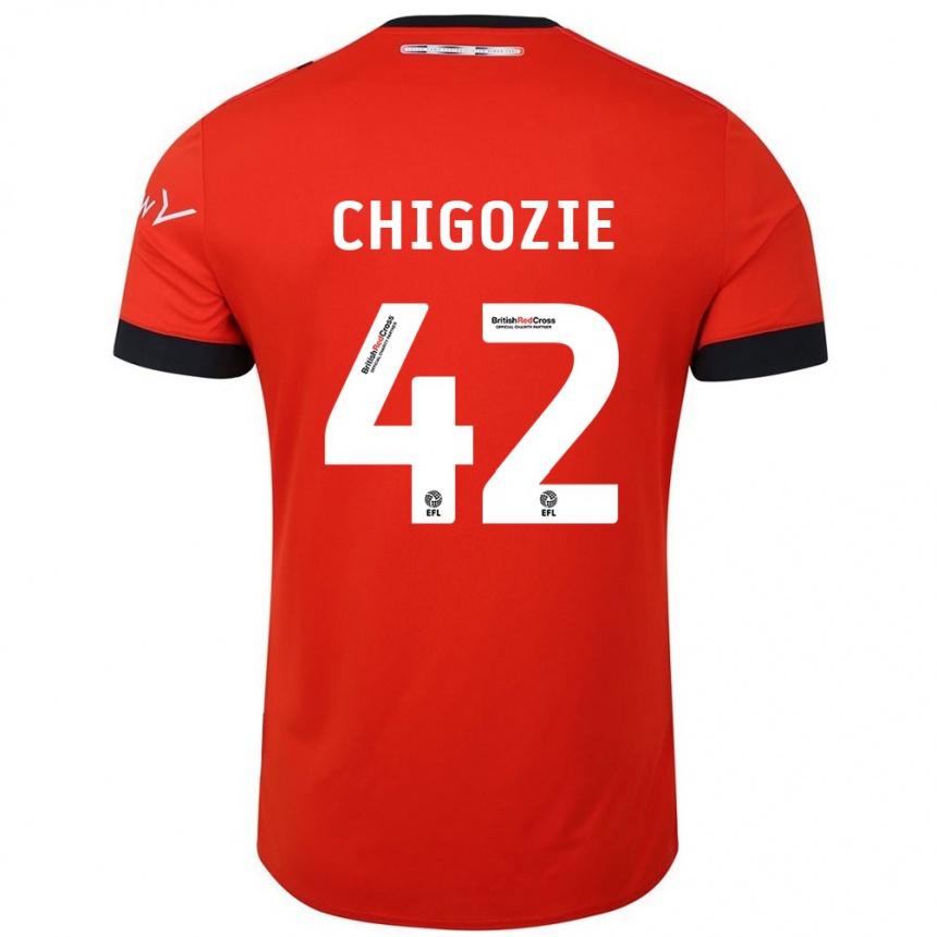 Férfi Labdarúgás Christian Chigozie #42 Narancssárga Fekete Hazai Jersey 2024/25 Mez Póló Ing