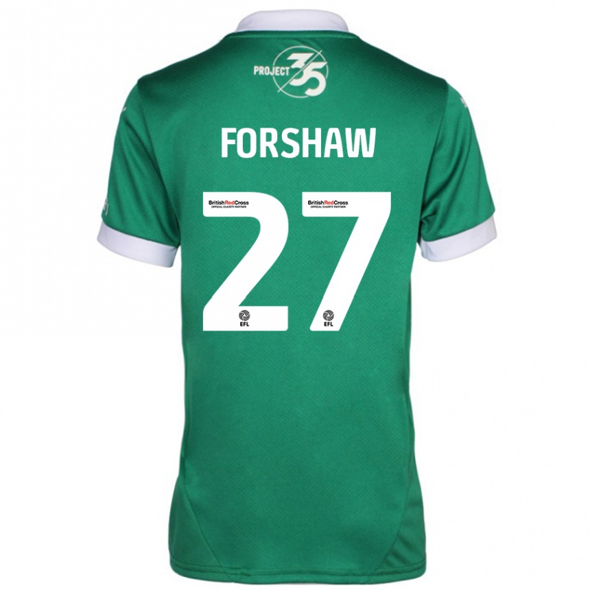 Férfi Labdarúgás Adam Forshaw #27 Zöld Fehér Hazai Jersey 2024/25 Mez Póló Ing