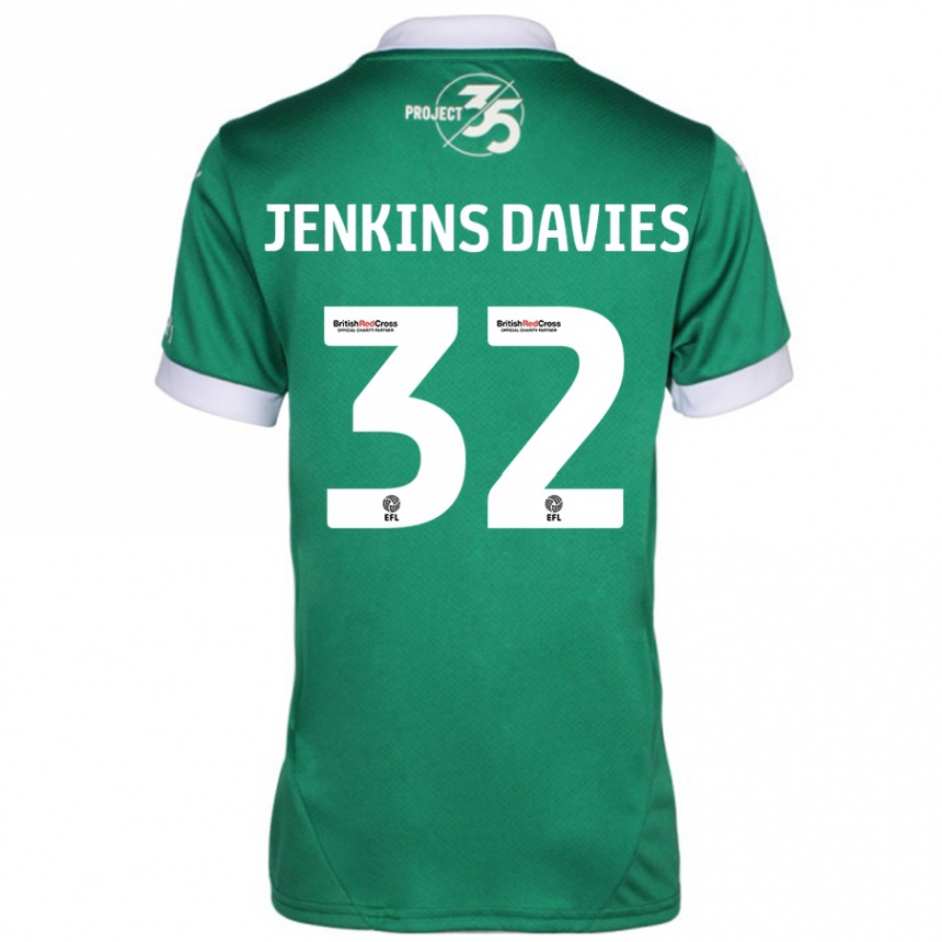 Férfi Labdarúgás Will Jenkins-Davies #32 Zöld Fehér Hazai Jersey 2024/25 Mez Póló Ing