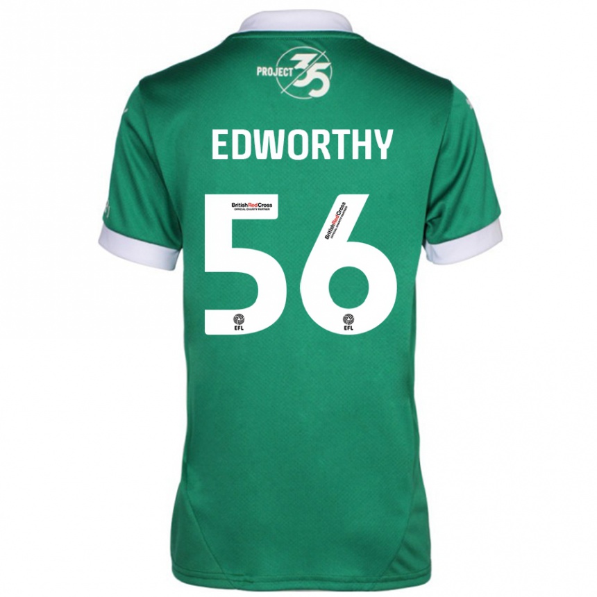 Férfi Labdarúgás Kieran Edworthy #56 Zöld Fehér Hazai Jersey 2024/25 Mez Póló Ing