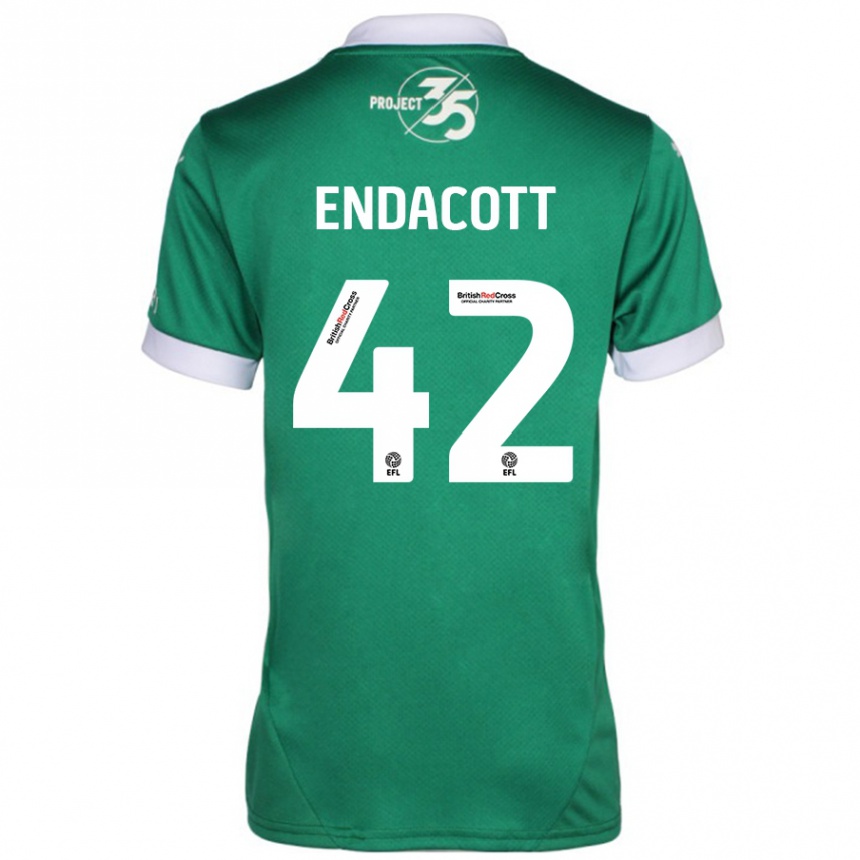 Férfi Labdarúgás Jack Endacott #42 Zöld Fehér Hazai Jersey 2024/25 Mez Póló Ing