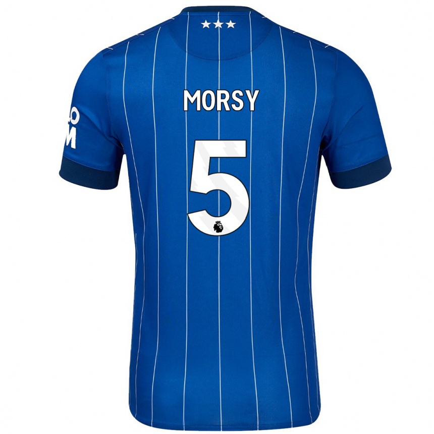 Férfi Labdarúgás Samy Morsy #5 Sötétkék Hazai Jersey 2024/25 Mez Póló Ing