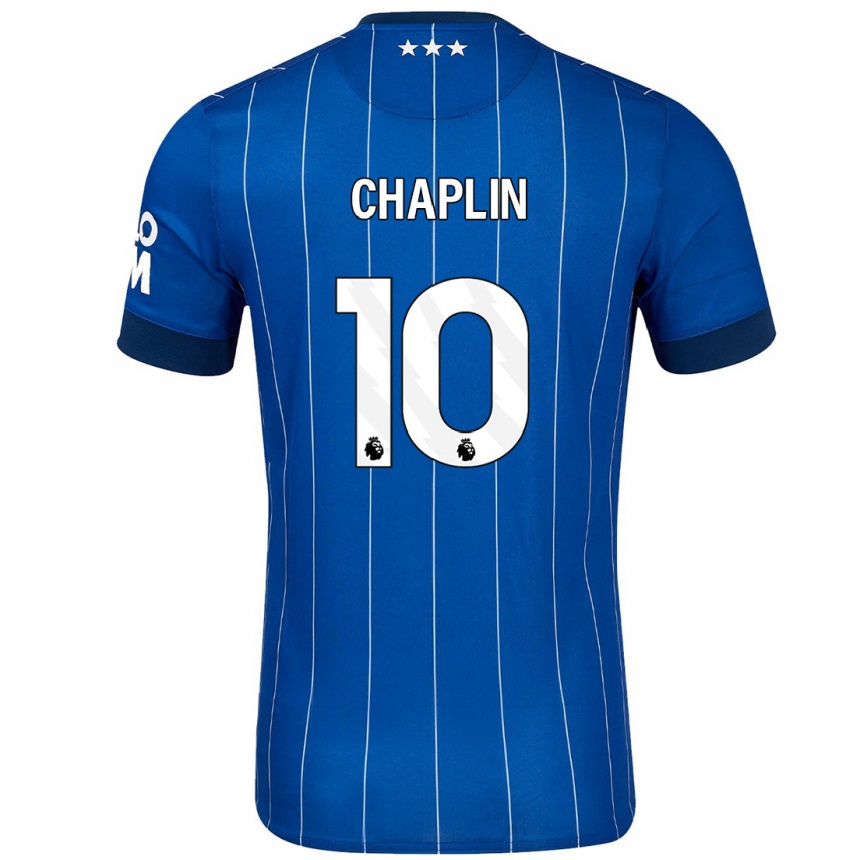 Férfi Labdarúgás Conor Chaplin #10 Sötétkék Hazai Jersey 2024/25 Mez Póló Ing