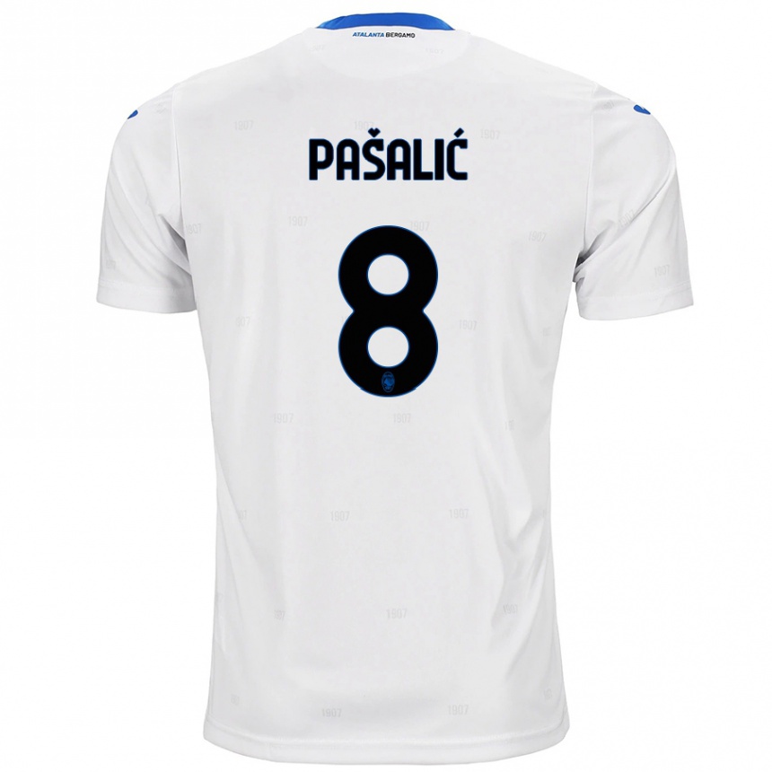 Férfi Labdarúgás Mario Pasalic #8 Fehér Idegenbeli Jersey 2024/25 Mez Póló Ing