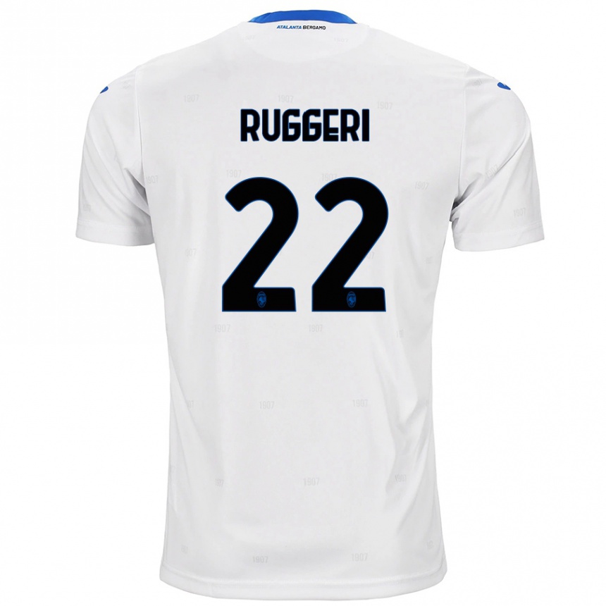 Férfi Labdarúgás Matteo Ruggeri #22 Fehér Idegenbeli Jersey 2024/25 Mez Póló Ing