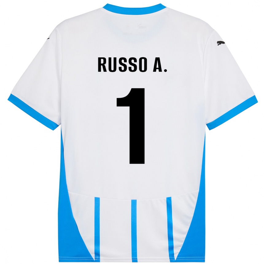 Férfi Labdarúgás Alessandro Russo #1 Fehér Kék Idegenbeli Jersey 2024/25 Mez Póló Ing