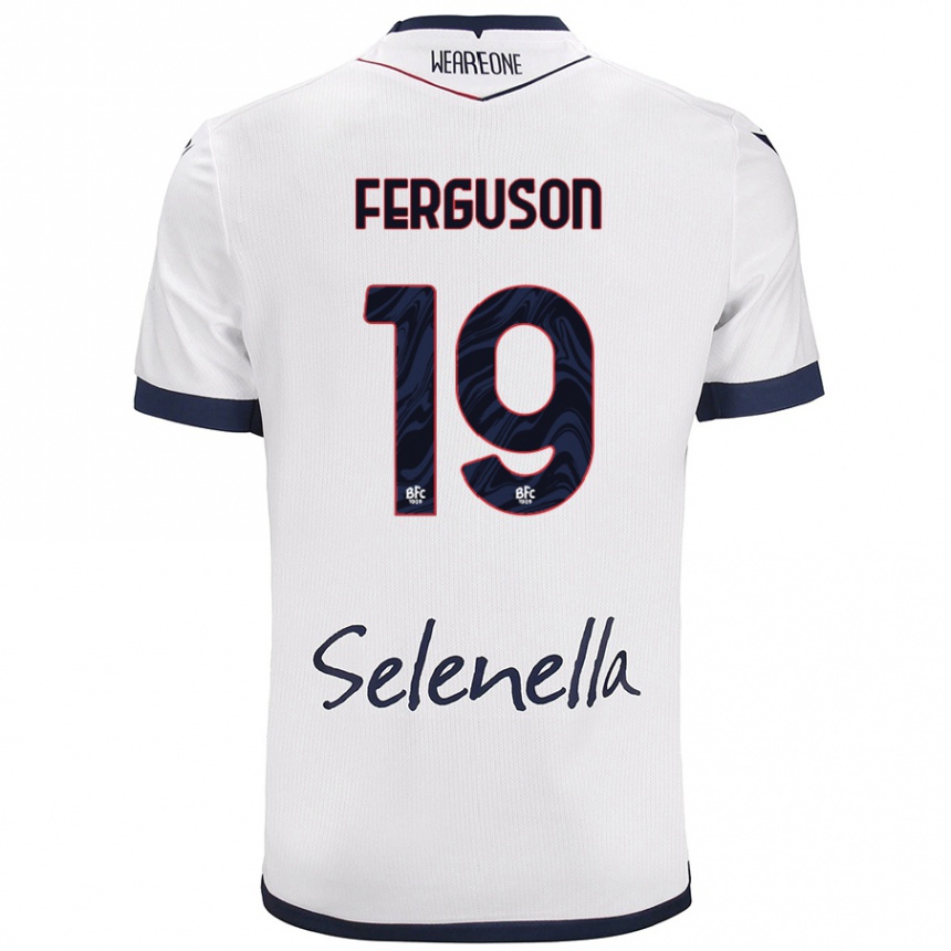 Férfi Labdarúgás Lewis Ferguson #19 Fehér Royal Blue Idegenbeli Jersey 2024/25 Mez Póló Ing