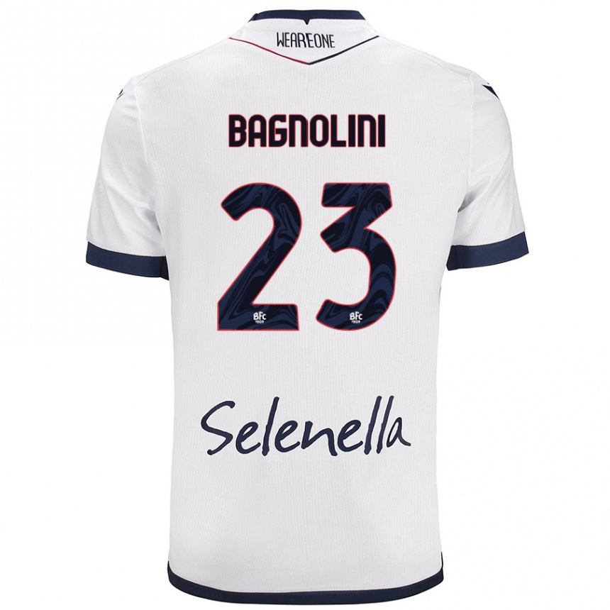 Férfi Labdarúgás Nicola Bagnolini #23 Fehér Royal Blue Idegenbeli Jersey 2024/25 Mez Póló Ing