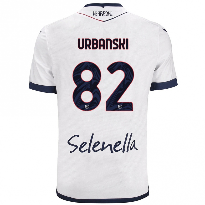 Férfi Labdarúgás Kacper Urbanski #82 Fehér Royal Blue Idegenbeli Jersey 2024/25 Mez Póló Ing