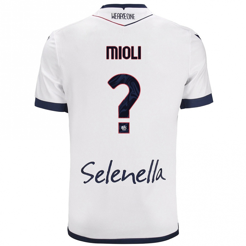 Férfi Labdarúgás Mattia Mioli #0 Fehér Royal Blue Idegenbeli Jersey 2024/25 Mez Póló Ing