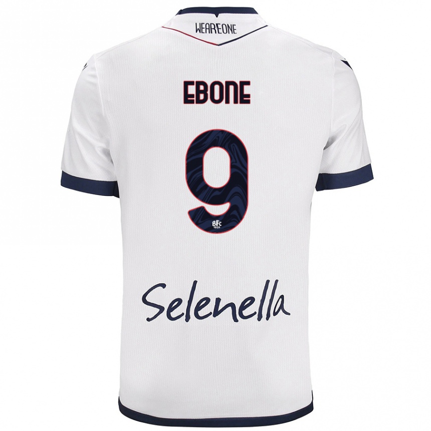 Férfi Labdarúgás Tommaso Ebone #9 Fehér Royal Blue Idegenbeli Jersey 2024/25 Mez Póló Ing