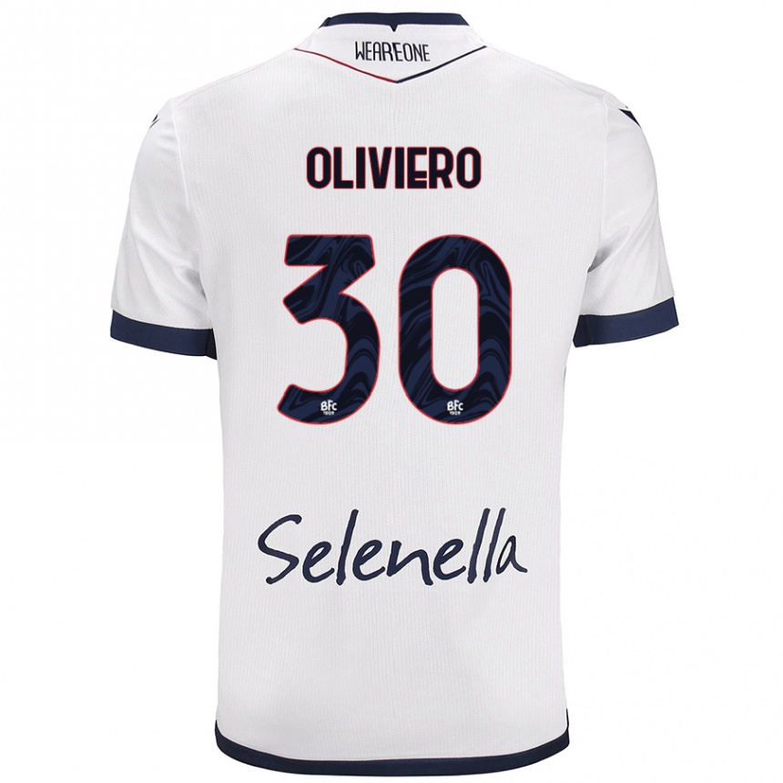 Férfi Labdarúgás Andrea Oliviero #30 Fehér Royal Blue Idegenbeli Jersey 2024/25 Mez Póló Ing