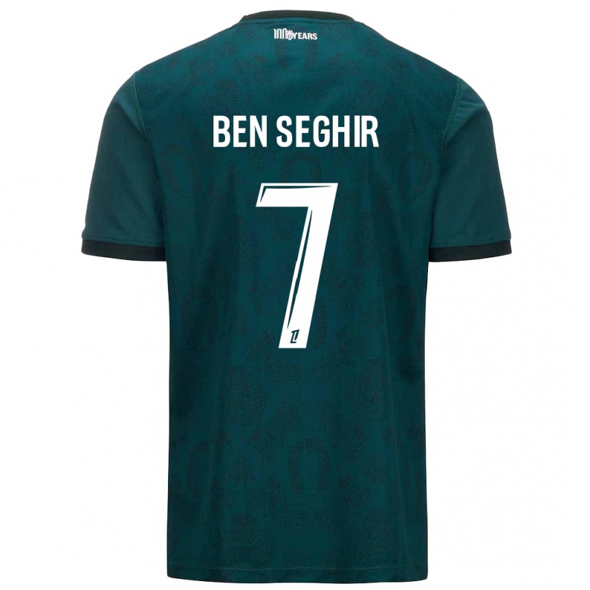 Férfi Labdarúgás Eliesse Ben Seghir #7 Sötétzöld Idegenbeli Jersey 2024/25 Mez Póló Ing